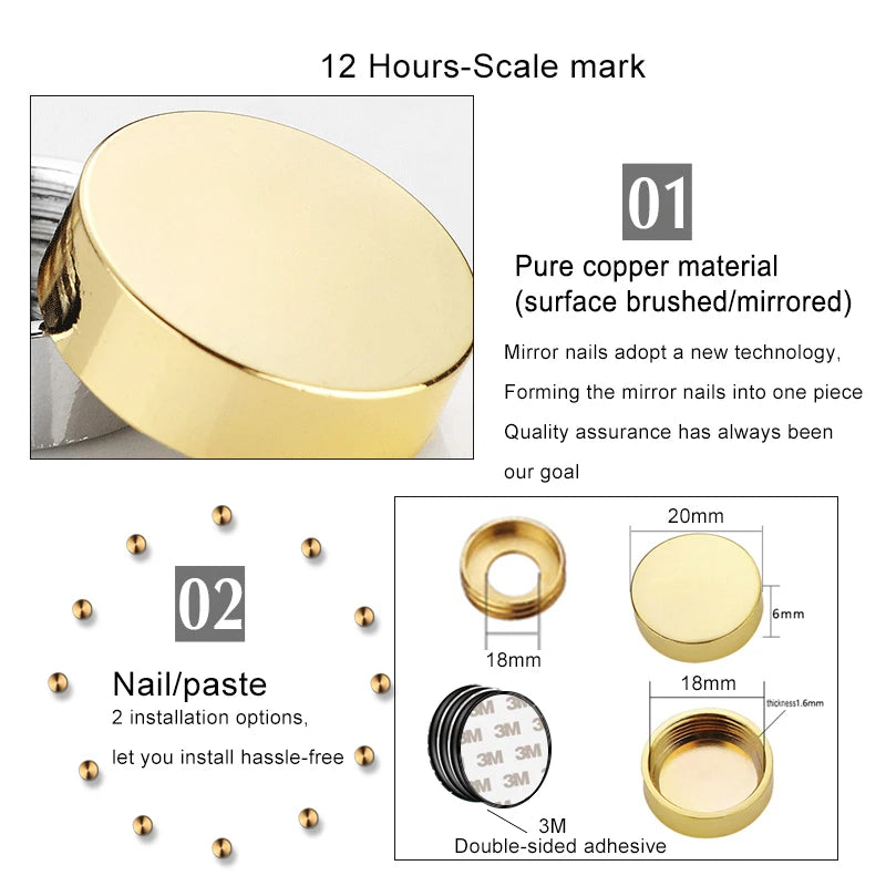 Horloge Murale Géométrique Métal – Grande Taille DIY