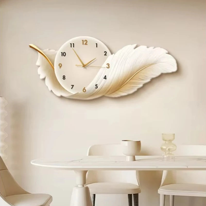 Horloge Murale Design Plume Luxe