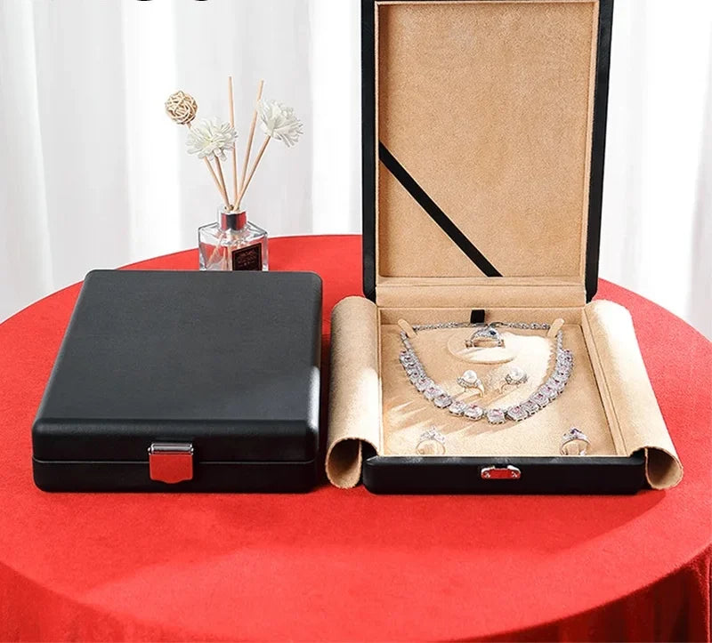 High-end Fashion Jewelry Packaging Box Jewelry Gift Box Jewelry Set Box Wooden High Quality Custom Logo Luxury Black Wood