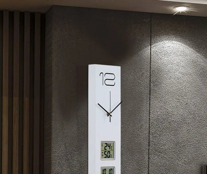 Horloge Murale Design Bois avec Date, Température et Humidité