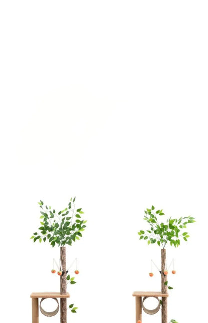 Arbre à chat maison forestière 155cm avec hamacs et griffoirs sisal