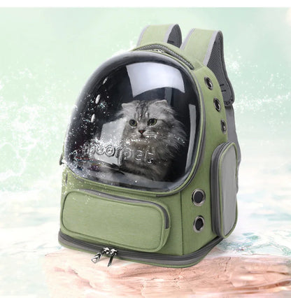 Sac à dos de transport transparent pour chat avec bulle d'observation