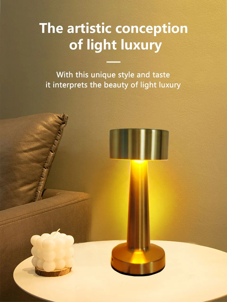 Lampe de Table LED Rétro Rechargeable – 3 Intensités & Tactile