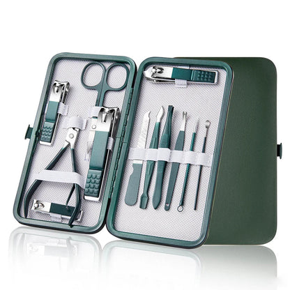 Kit Manucure Professionnel 6 à 18 Pièces avec Étui en Cuir – Soin Mains, Pieds et Visage