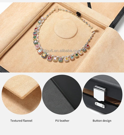 High-end Fashion Jewelry Packaging Box Jewelry Gift Box Jewelry Set Box Wooden High Quality Custom Logo Luxury Black Wood