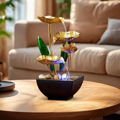 Fontaine de Bureau Zen LED 7 Couleurs – Sons Naturels & Structure 3 Niveaux