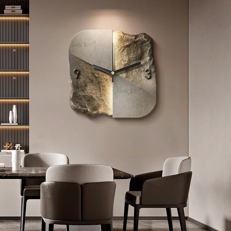 Horloge Murale Design Minéral 30 ou 40 cm – Élégance Contemporaine en Pierre et Céramique