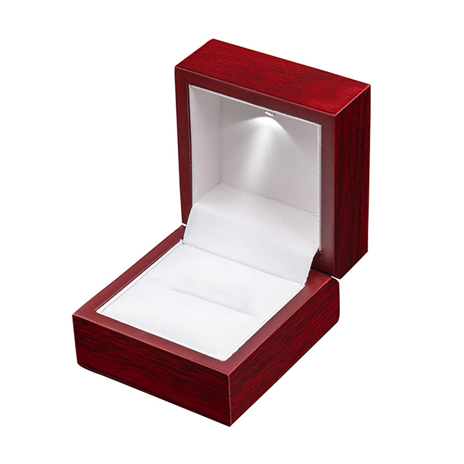 Écrin Bague Bois & Velours avec LED