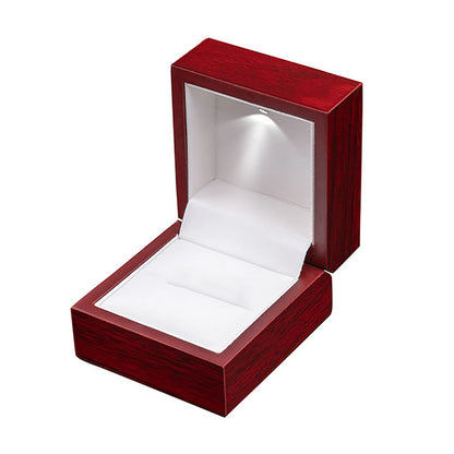 Écrin Bague Bois & Velours avec LED