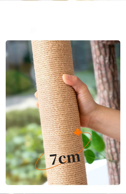 Arbre à chat maison forestière 155cm avec hamacs et griffoirs sisal