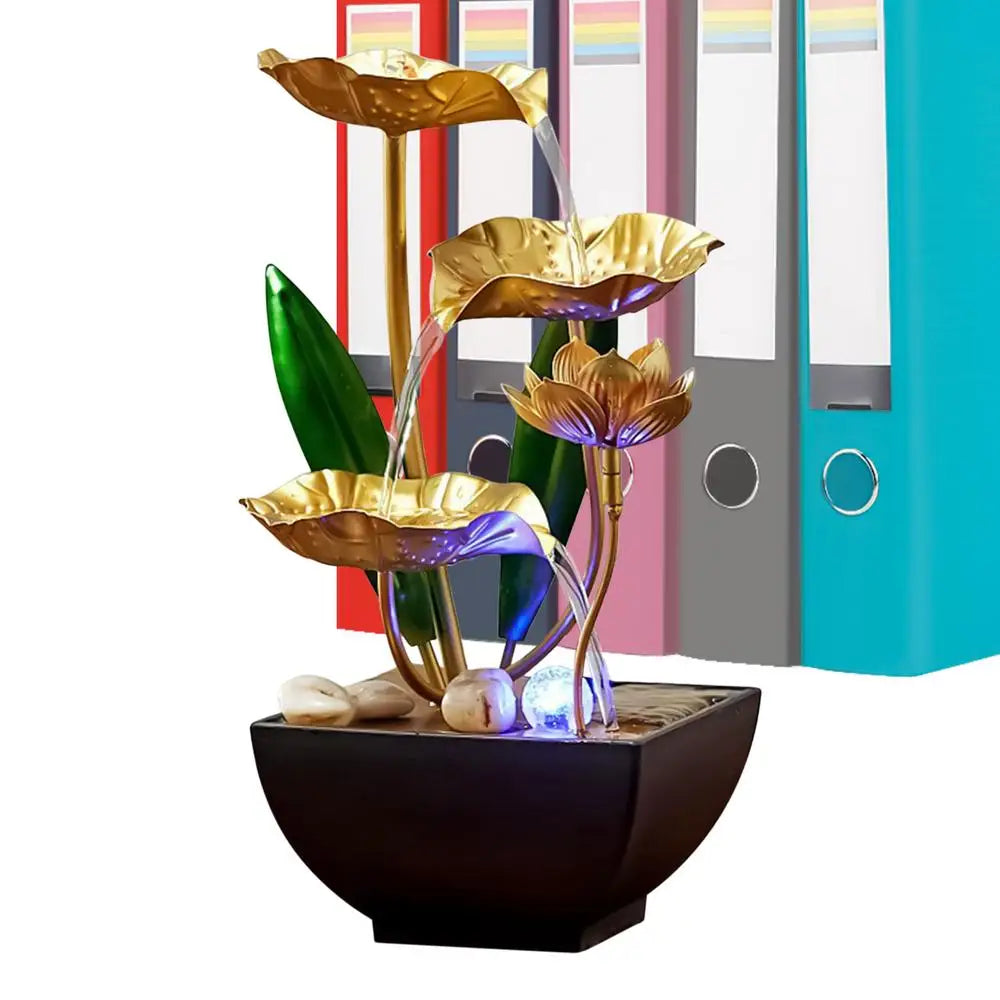 Fontaine de Bureau Zen LED 7 Couleurs – Sons Naturels & Structure 3 Niveaux