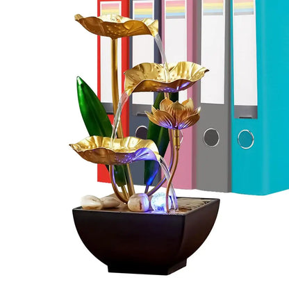 Fontaine de Bureau Zen LED 7 Couleurs – Sons Naturels & Structure 3 Niveaux
