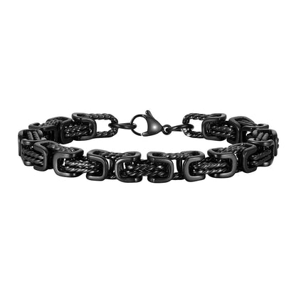Bracelet Homme à Maillons Tressés en Acier Inoxydable Argenté