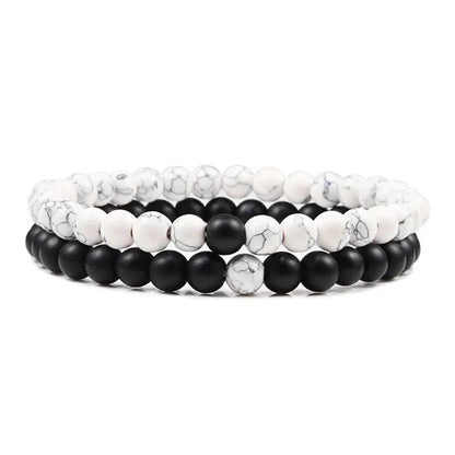 Bracelet Homme Double Rang Perles Noires et Œil de Tigre