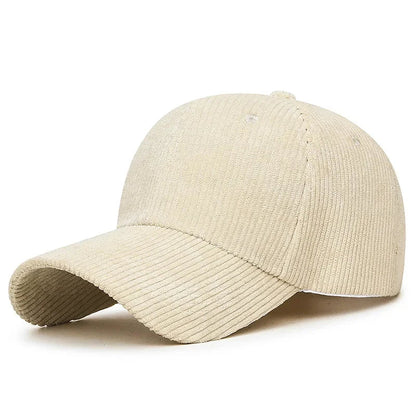 Casquette Homme en Velours Côtelé Grise - Style Baseball