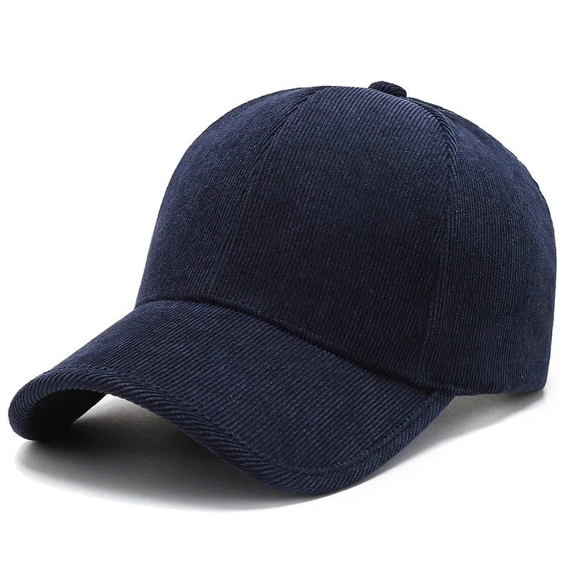 Casquette Homme en Velours Côtelé Grise - Style Baseball