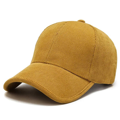 Casquette Homme en Velours Côtelé Grise - Style Baseball