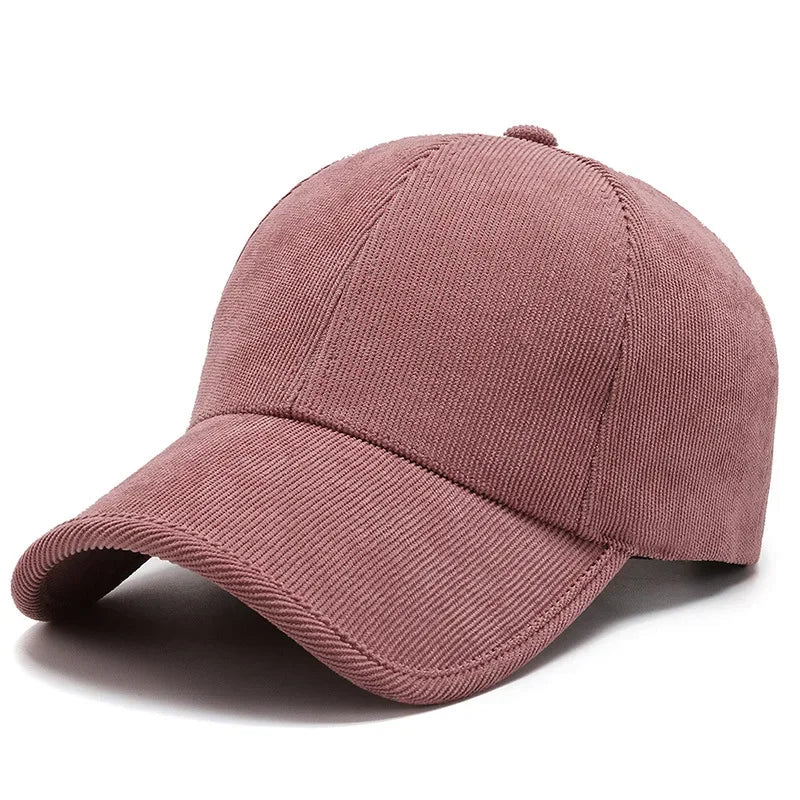 Casquette Homme en Velours Côtelé Grise - Style Baseball