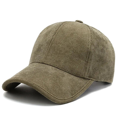 Casquette Homme en Velours Côtelé Grise - Style Baseball