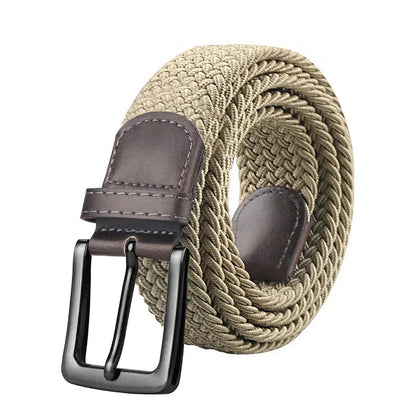 Ceinture Homme Tressée Élastique Grise avec Boucle Ardillon
