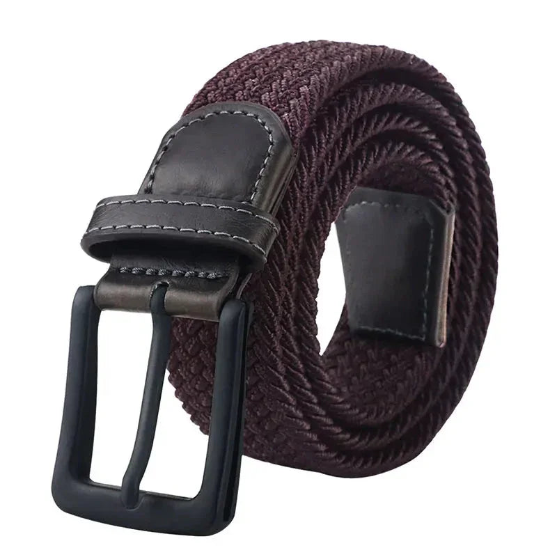 Ceinture Homme Tressée Élastique Grise avec Boucle Ardillon