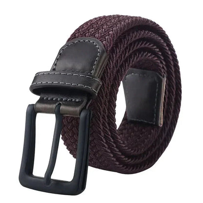 Ceinture Homme Tressée Élastique Grise avec Boucle Ardillon