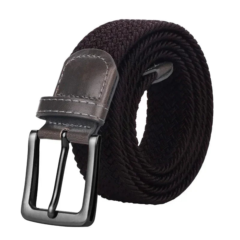 Ceinture Homme Tressée Élastique Grise avec Boucle Ardillon