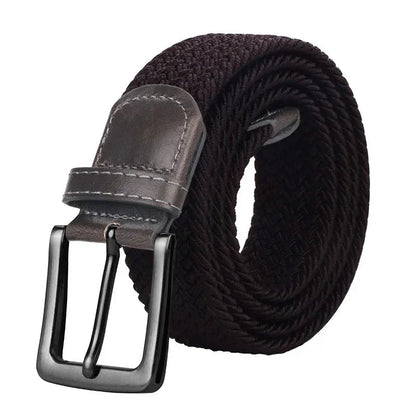 Ceinture Homme Tressée Élastique Grise avec Boucle Ardillon