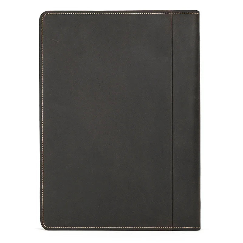 Conférencier en Cuir Marron Foncé pour Homme au Design Épuré