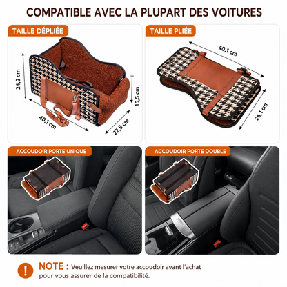 Siège Auto Accoudoir pour Petit Chien et Chat – Coussin Sécurité Respirant