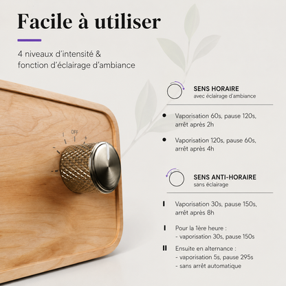Diffuseur d’Huiles Essentielles Nomade en Bois &amp; Verre Serenity™