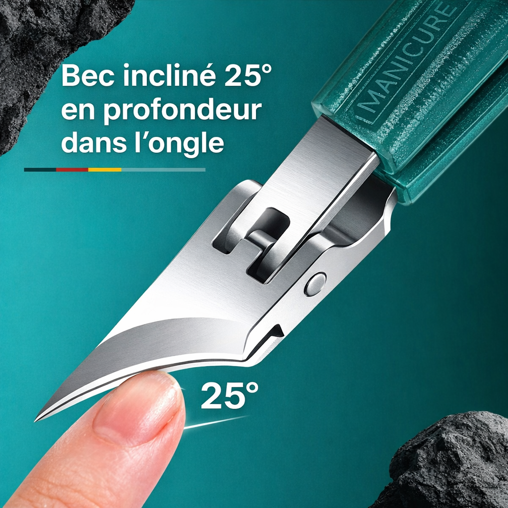 Coupe-ongles professionnel 25° bec d’aigle – précision extrême pour ongles incarnés mains et pieds