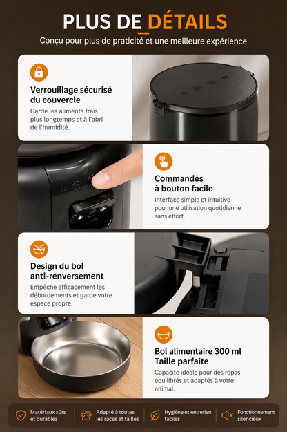 Distributeur Automatique Connecté avec Caméra HD pour chiens et chats