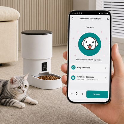 Distributeur Automatique Connecté 4L pour Chats et Chiens