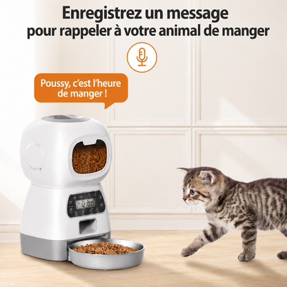 Distributeur Automatique Connecté - 3,5 L pour Chien et Chat – Repas Programmés et Contrôle à Distance