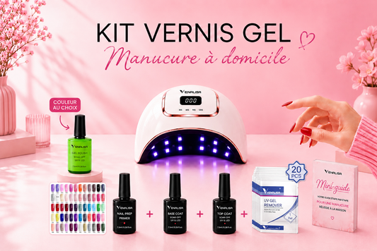Kit Vernis Semi Permanent avec Lampe UV LED - 6 produits