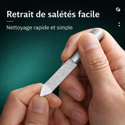 Lime à ongles professionnelle double face – acier inoxydable – précision manucure pédicure