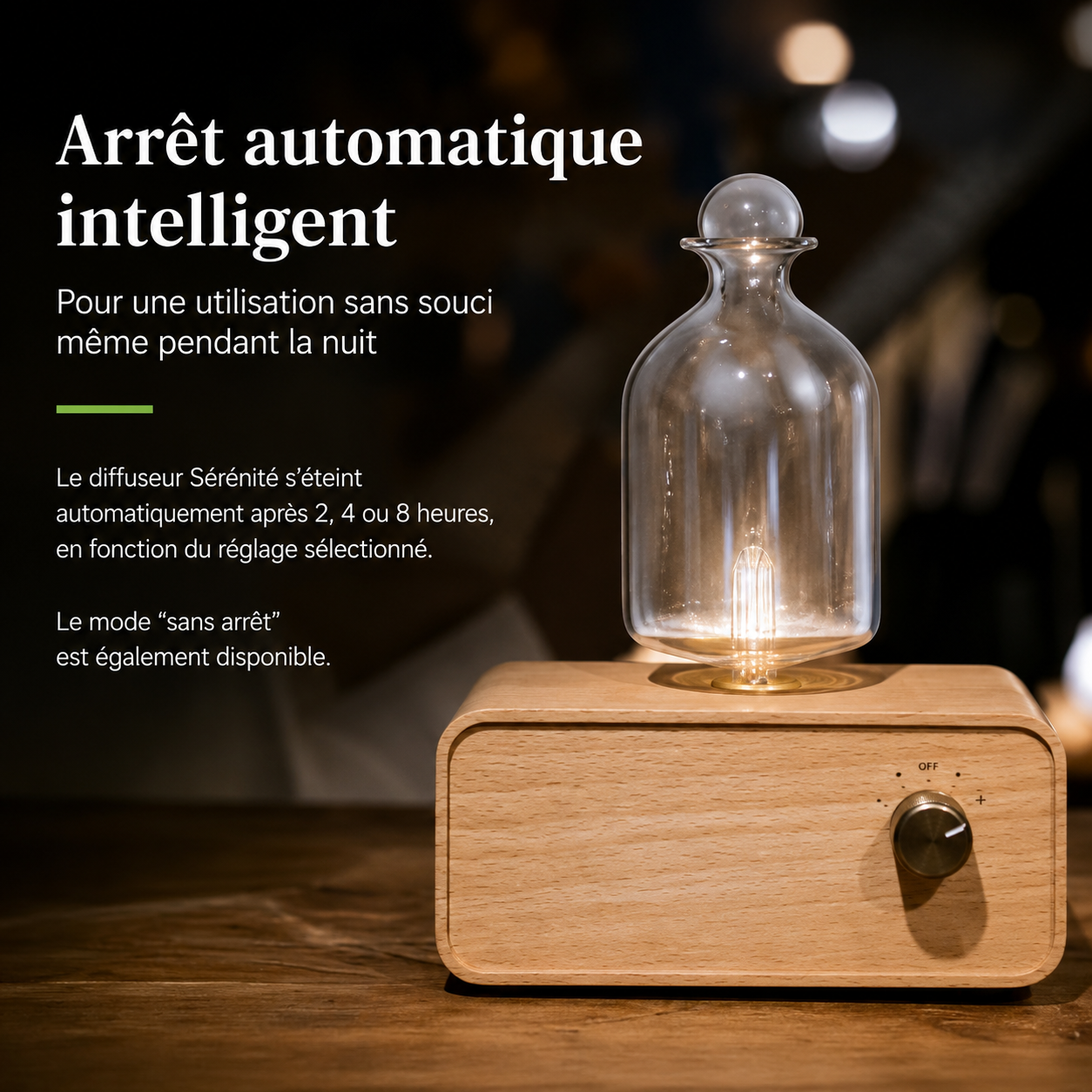 Diffuseur d’Huiles Essentielles Nomade en Bois &amp; Verre Serenity™