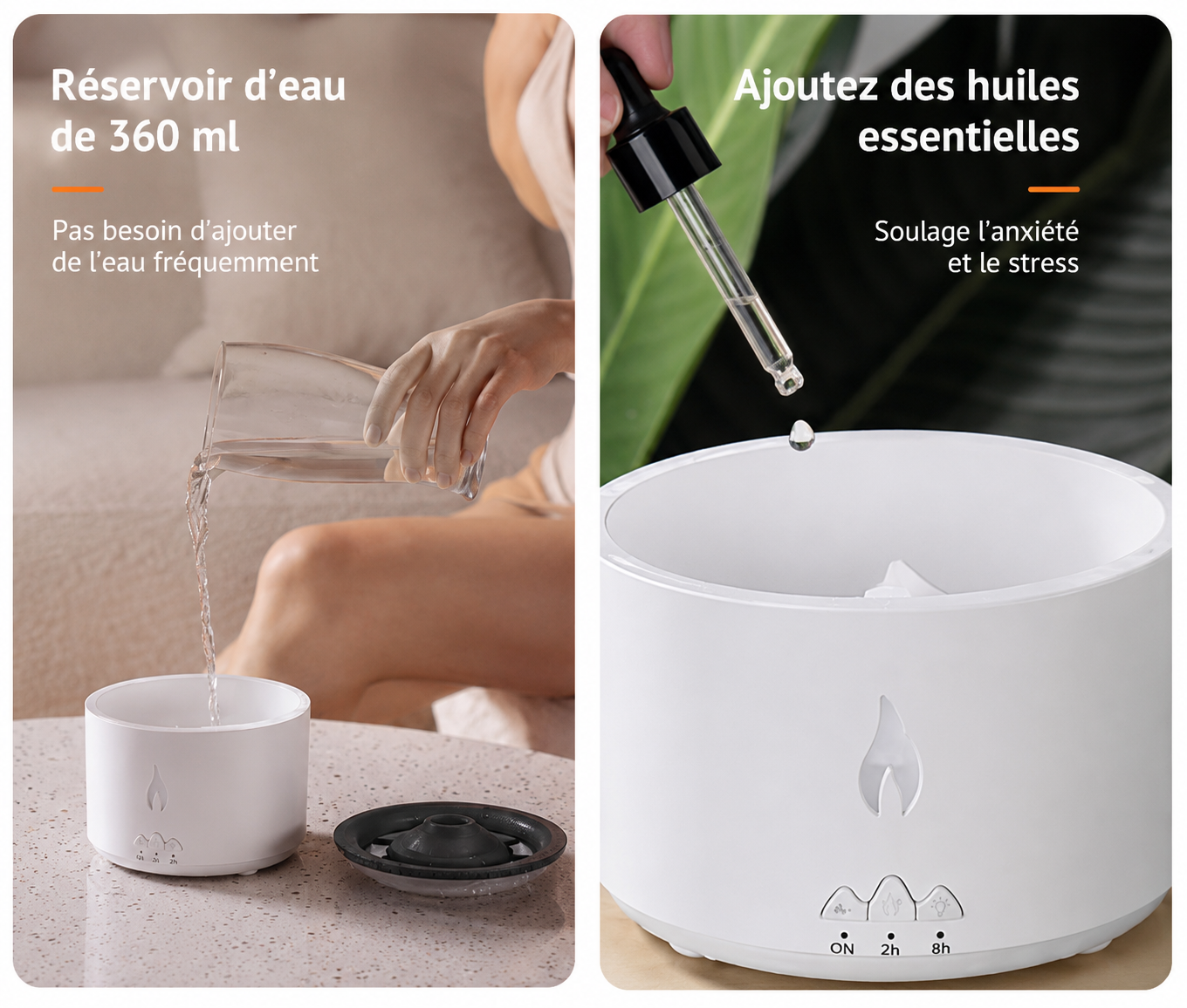 Humidificateur – Diffuseur Flamme - Effet Éruption