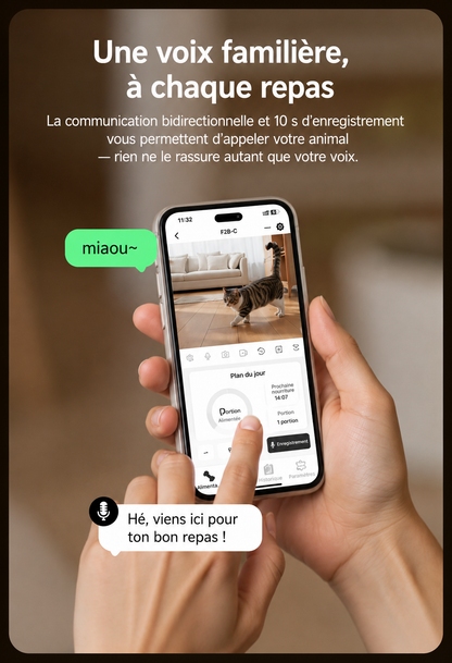 Distributeur Automatique Connecté avec Caméra HD pour chiens et chats
