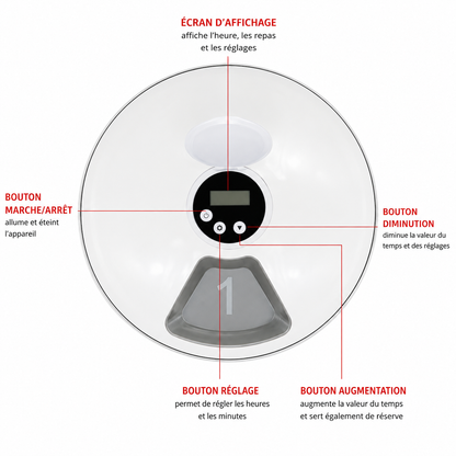 Distributeur Automatique 6 Repas pour Chiens et Chats – Nourrissez votre compagnon même en votre absence