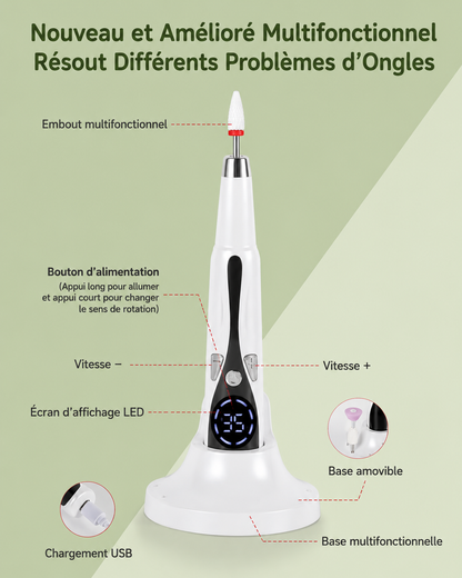 Ponceuse Électrique Sans Fil pour Ongles