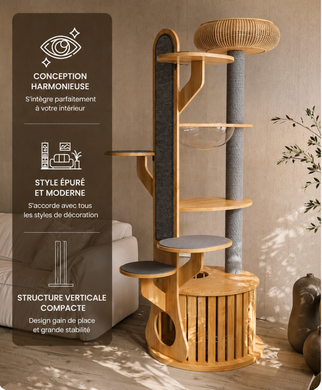 Arbre à Chat Design Premium – Paradis Vertical pour Chats d’Intérieur