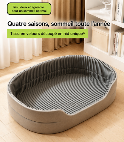 Lit Rafraîchissant 4 Saisons pour Chien et Chat avec Tapis Fraîcheur et Rebords Confortables