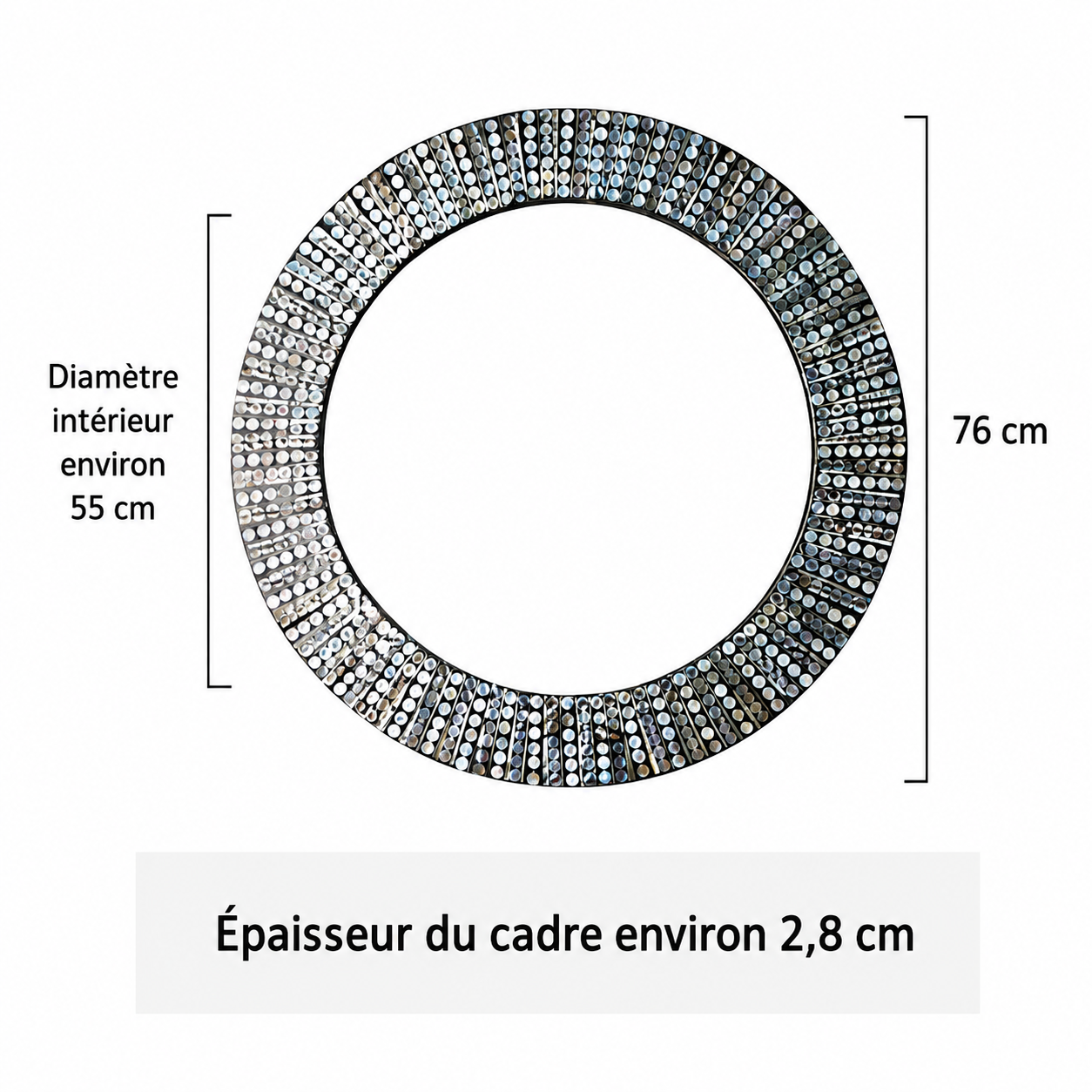 Miroir Mural Décoratif Rond – Nacre & MDF Style Nordique, 5 Designs
