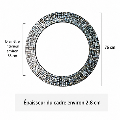 Miroir Mural Décoratif Rond – Nacre & MDF Style Nordique, 5 Designs
