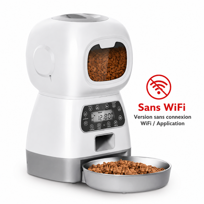 Distributeur Automatique Connecté - 3,5 L pour Chien et Chat – Repas Programmés et Contrôle à Distance