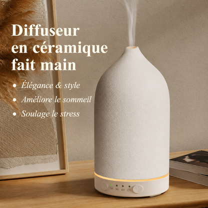 Diffuseur Ultrasonique Céramique 100ml – 7 Couleurs LED & Minuterie