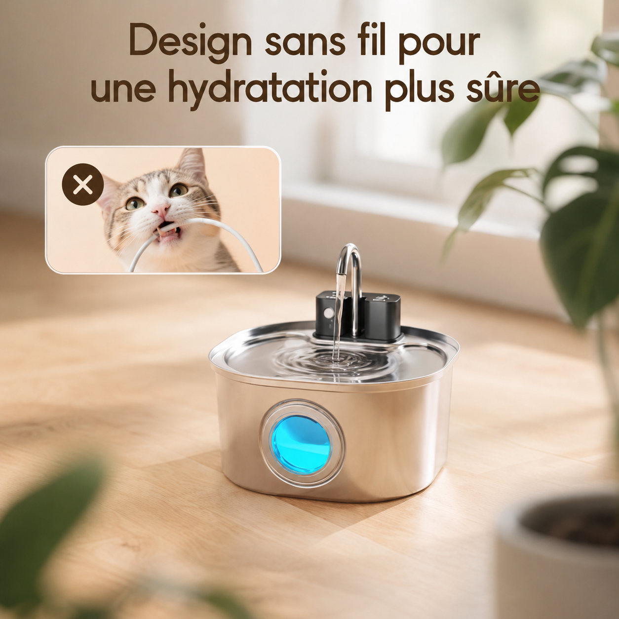 Fontaine à Eau Sans Fil - 3,2 L pour Chiens & Chats - 3 modes