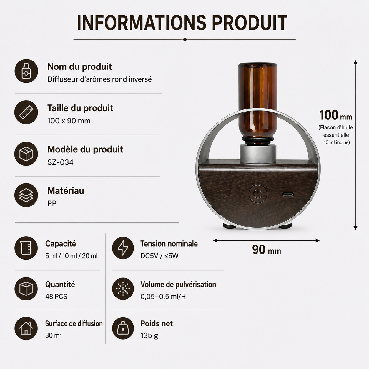 Diffuseur d’Huiles Essentielles Intelligent à Détection Automatique
